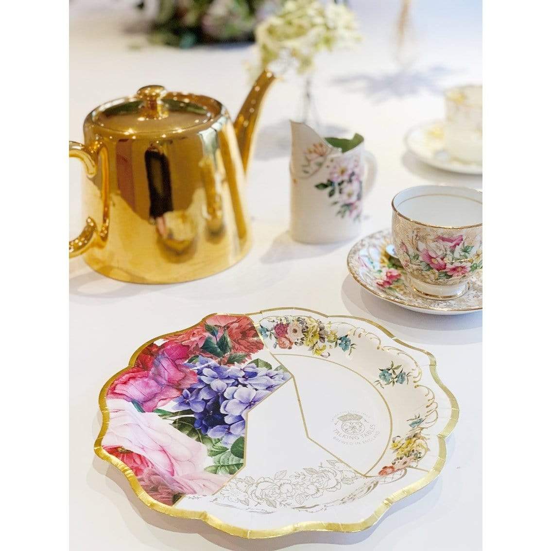Piatti di carta floreale stile Inglese, confezione da 12 pezzi - Dolci pensieri gift