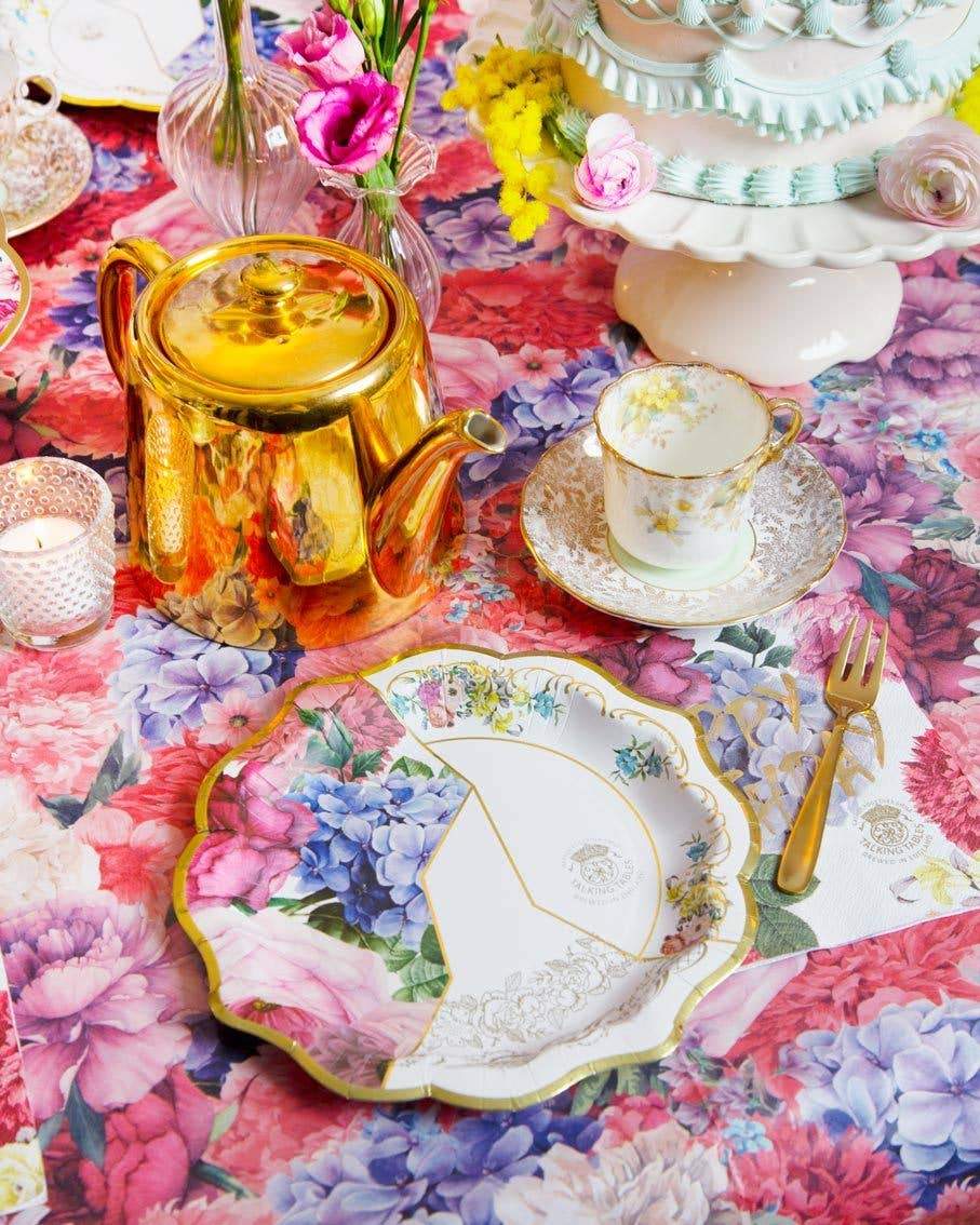 Piatti di carta floreale stile Inglese, confezione da 12 pezzi - Dolci pensieri gift