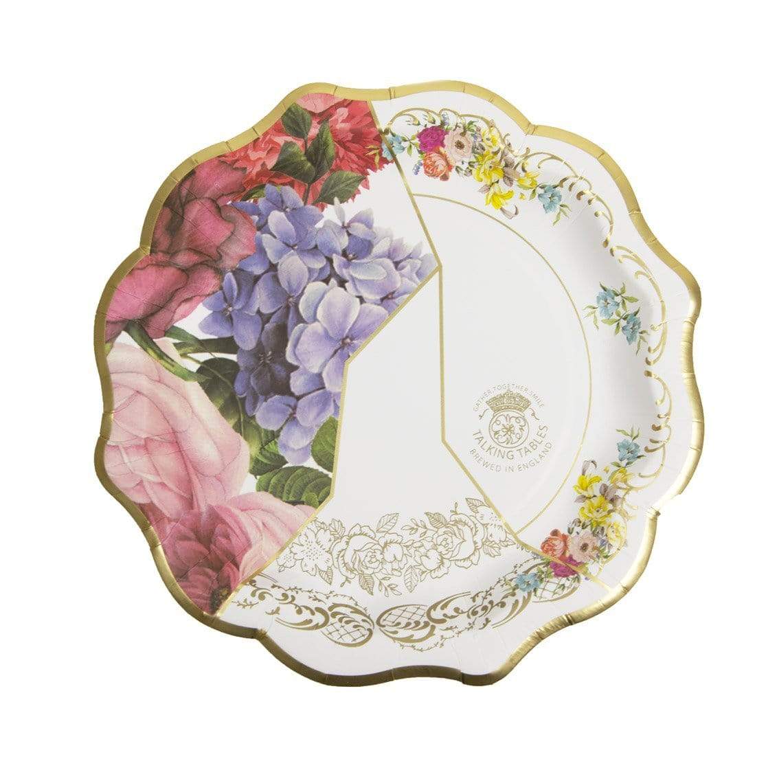Piatti di carta floreale stile Inglese, confezione da 12 pezzi - Dolci pensieri gift