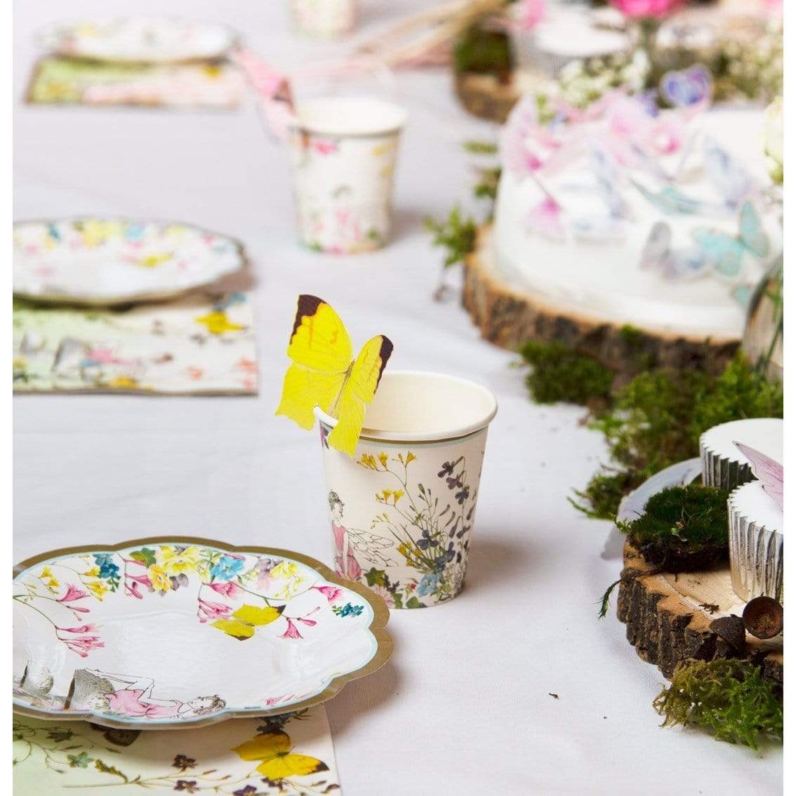 Piatti Shabby chic fata con bordo smerlato, confezione da 12 - Dolci pensieri gift