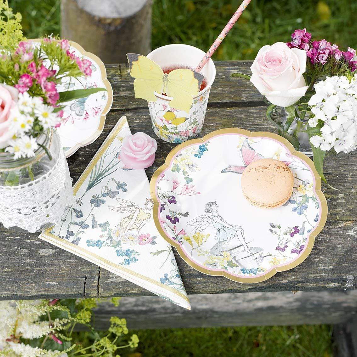 Piatti Shabby chic fata con bordo smerlato, confezione da 12 - Dolci pensieri gift