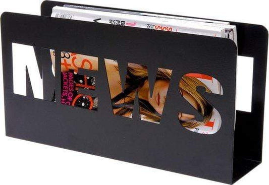 Portariviste NEWS in Metallo Colore Nero 20 x 39 x 10 cm - Dolci pensieri gift