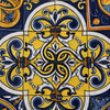 PRAIANO mare Tovaglia maioliche blu e giallo 150 x 240 cm 12 posti Made in italy - Dolci pensieri gift