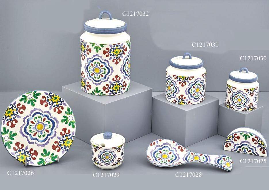 Barattoli cucina colorati realizzati in ceramica bianca - MilleMotivi
