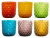 RAVELLO set 6 Bicchieri in vetro multicolor assortiti 30 cl - Dolci pensieri gift