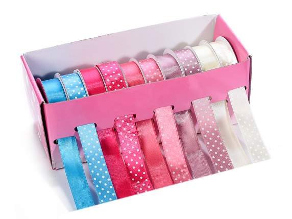 Scatola con 10 nastri in raso colorato - Dolci pensieri gift