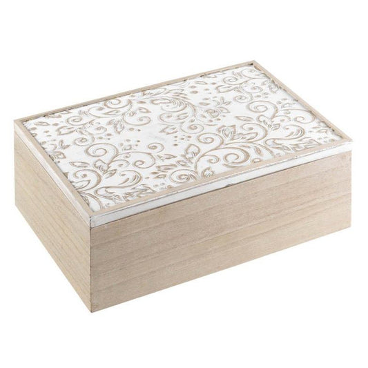 Scatola Porta Tea in Legno 6 Contenitori Porta Tea Tisane Infusi 24 cm - Dolci pensieri gift