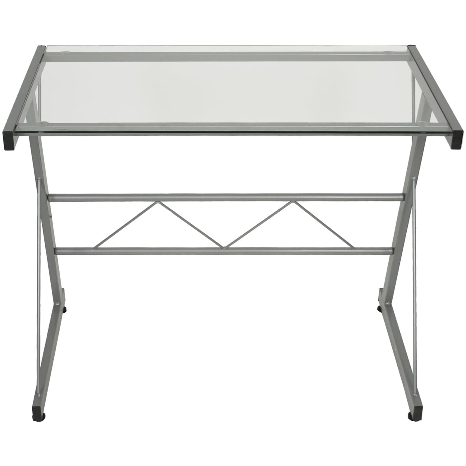 SCRITTOIO METALLO CON CRISTALLO SCRIVANIA PORTA COMPUTER - Dolci pensieri gift