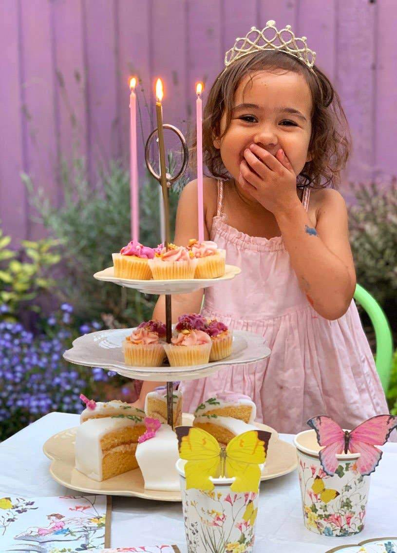 30 pezzi Coordinati compleanno bambina rosa e oro,piatti e bicchier