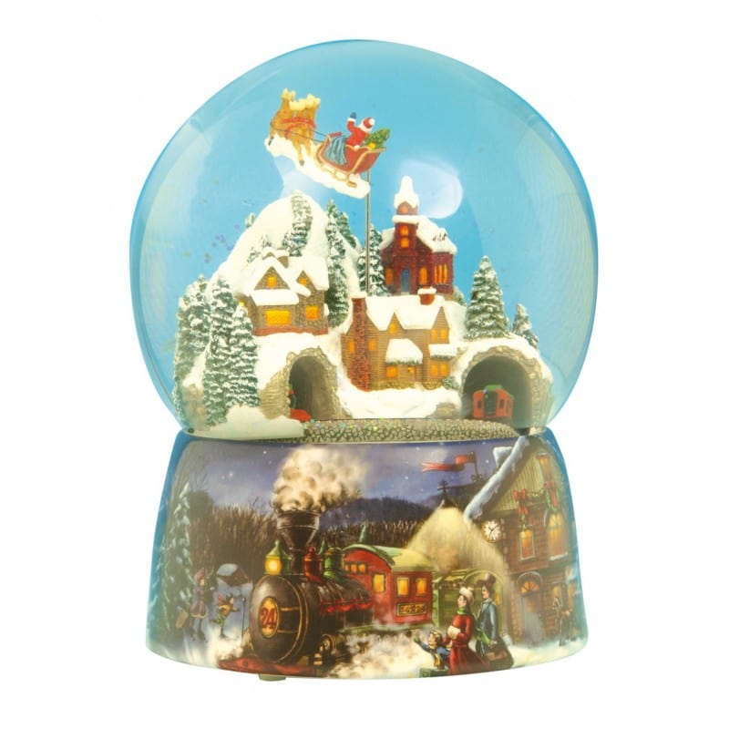 Sfera di neve con Babbo Natale e treno - Dolci pensieri gift