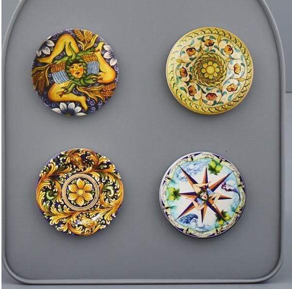 MAGNETE SICILIA in Ceramica con decori assortiti 6cm - Dolci pensieri gift