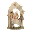 Statua Presepe decorativo sacra famiglia Natalizia in resina colore crema 16 cm - Dolci pensieri gift