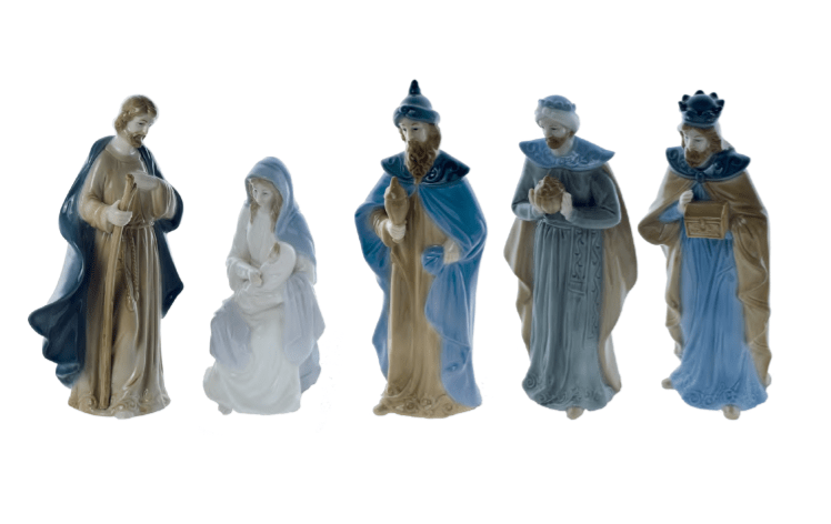 Statuetta Presepe 5 pezzi Natività Re magi in porcellana - Dolci pensieri gift