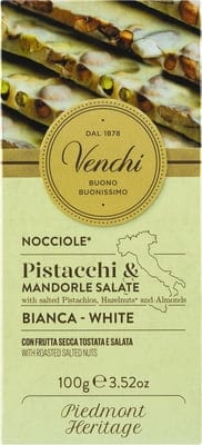 Tavoletta di Cioccolato Bianco con Nocciole, mandorle e pistacchi salati - Dolci pensieri gift