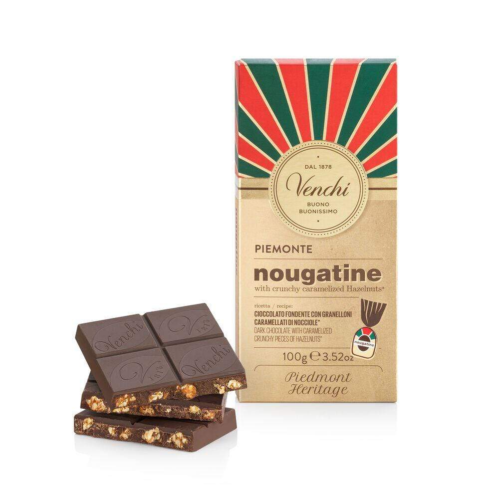 Tavoletta VENCHI cioccolato fondente con granelloni caramellati di nocciole 100 GR - Dolci pensieri gift