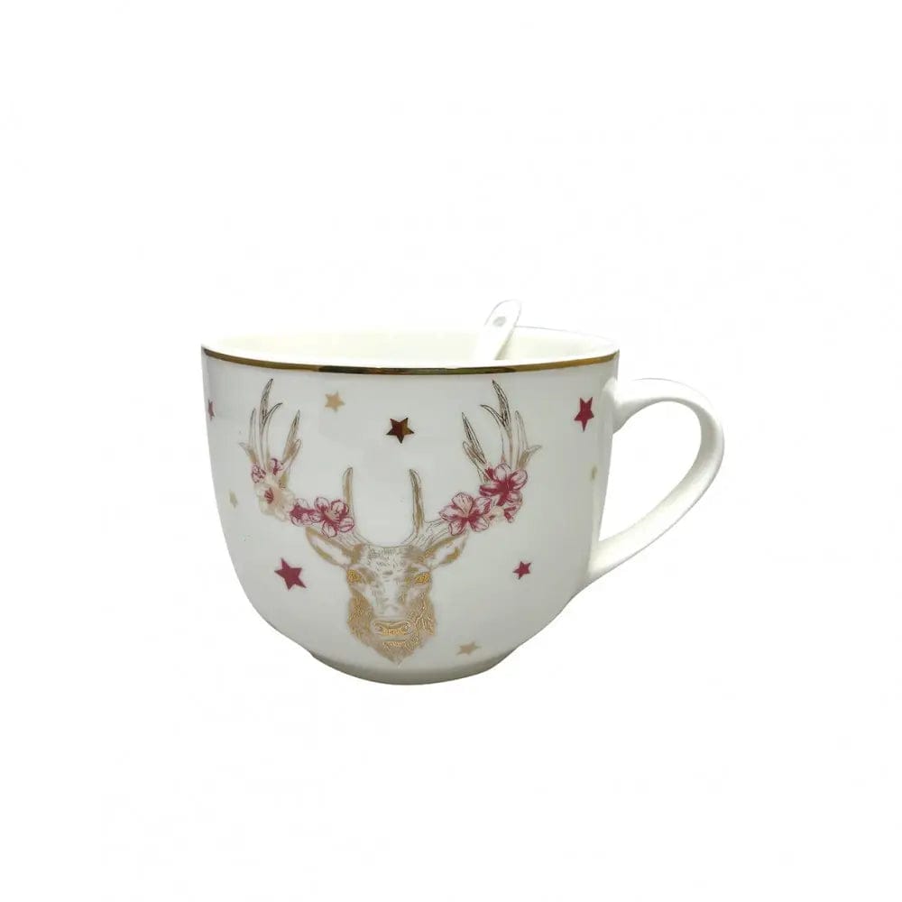 TAZZA CERVO D'ORO CON CUCCHIAIO - Dolci pensieri gift
