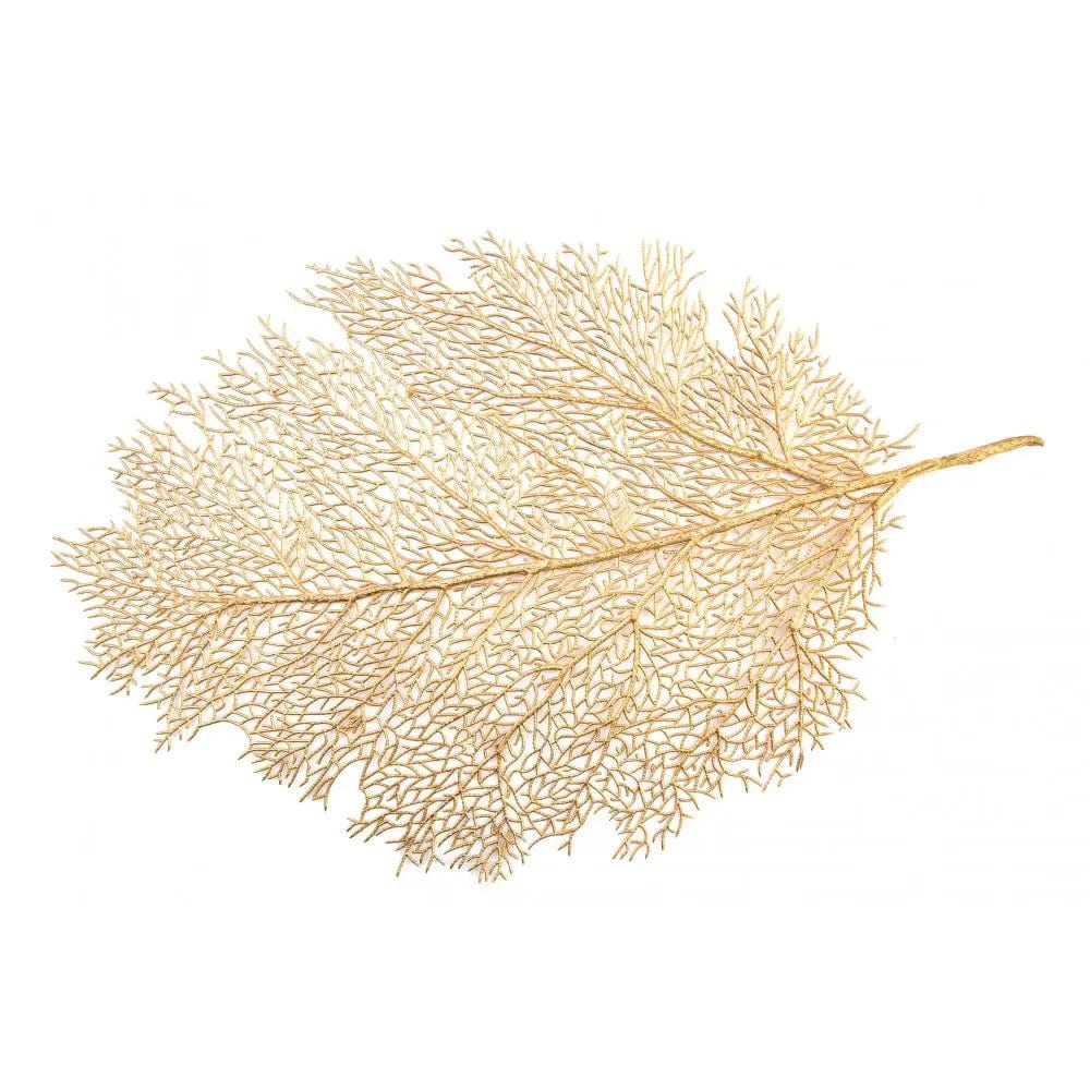 TOVAGLIETTA FOGLIA ORO TAVOLA NATALIZIA SOTTOPIATTO CENTRINO DECORATIVO - Dolci pensieri gift