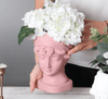 Vaso Donna in ceramica Porta Fiori 22 x 13 cm statua ROSA - Dolci pensieri gift