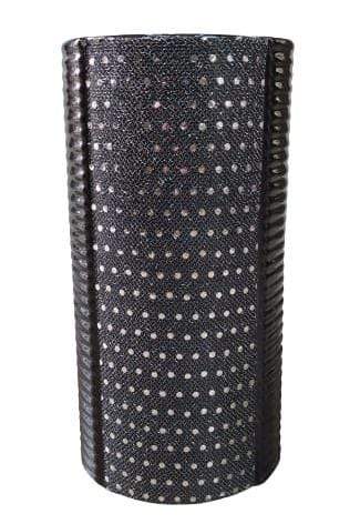 Vaso Porta Fiori in Ceramica Colore Nero con Decorazioni Glitter 27 cm - Dolci pensieri gift