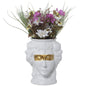 Vaso Testa per Fiori Donna DEA BENDATA in Ceramica Con Benda Oro 25x12,5x31cm - Dolci pensieri gift