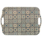 Vassoio in Bambù beige con decorazione maioliche blu 47x32,5x2 Cm - Dolci pensieri gift