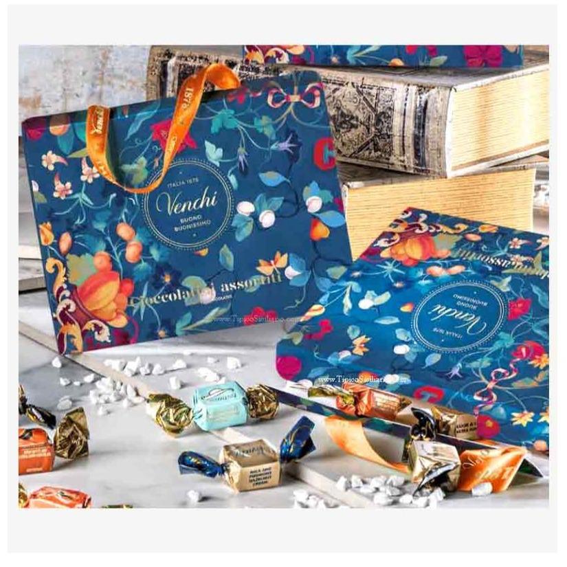 VENCHI scatola cioccolatini assortiti 150gr confezione regalo decorazione fiori - Dolci pensieri gift