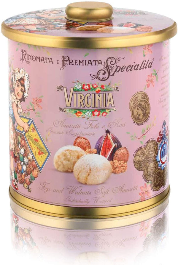 Dolcetti Virginia Biscottiera In Latta Amaretti Fichi e Noci 220 gr - Dolci  pensieri gift