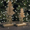 Albero di natale in legno con renna in metallo decorazione natalizia 34 cm - Dolci pensieri gift