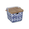 Barattolo Sale Blu decorazione maioliche in ceramica Artigianale con tappo in legno 8 cm - Dolci pensieri gift
