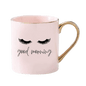 Tazza Mug in ceramica con occhi Rosa manico oro 380ml - Dolci pensieri gift
