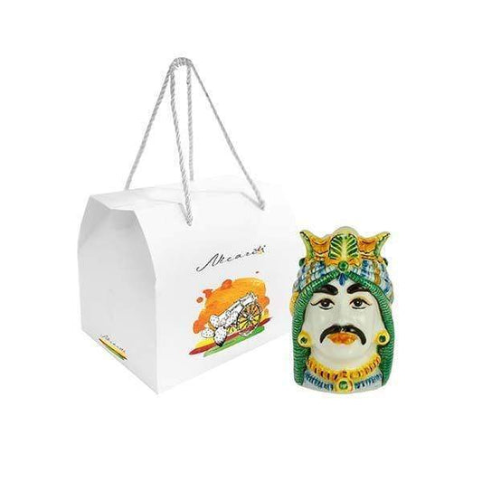 BOMBONIERA NICARE′ TESTA DI MORO UOMO ARABO COLORATA CON SCATOLA D. 5X8 - Dolci pensieri gift