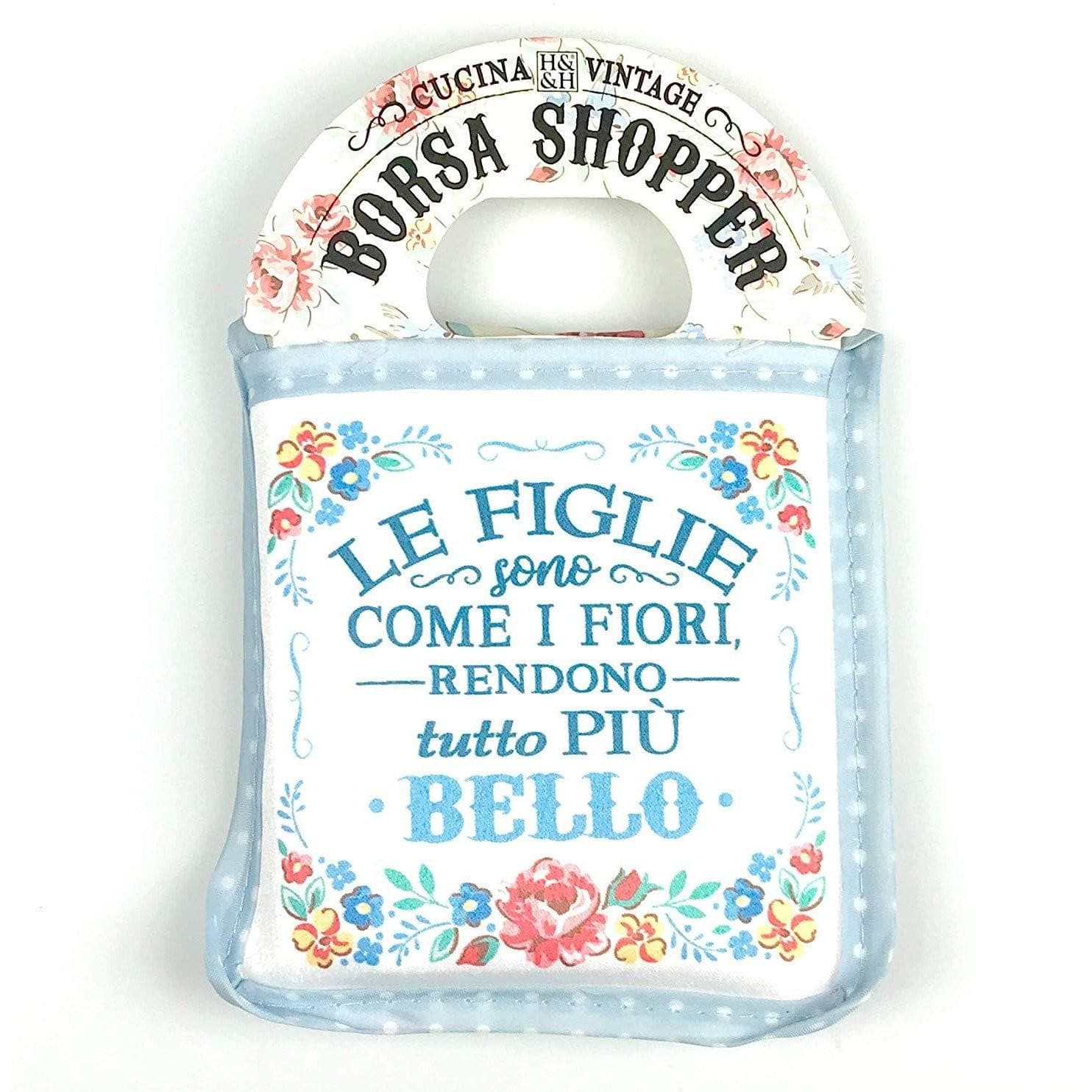 Borsa shopper con dedica in stile vintage con motivi floreali - Dolci pensieri gift