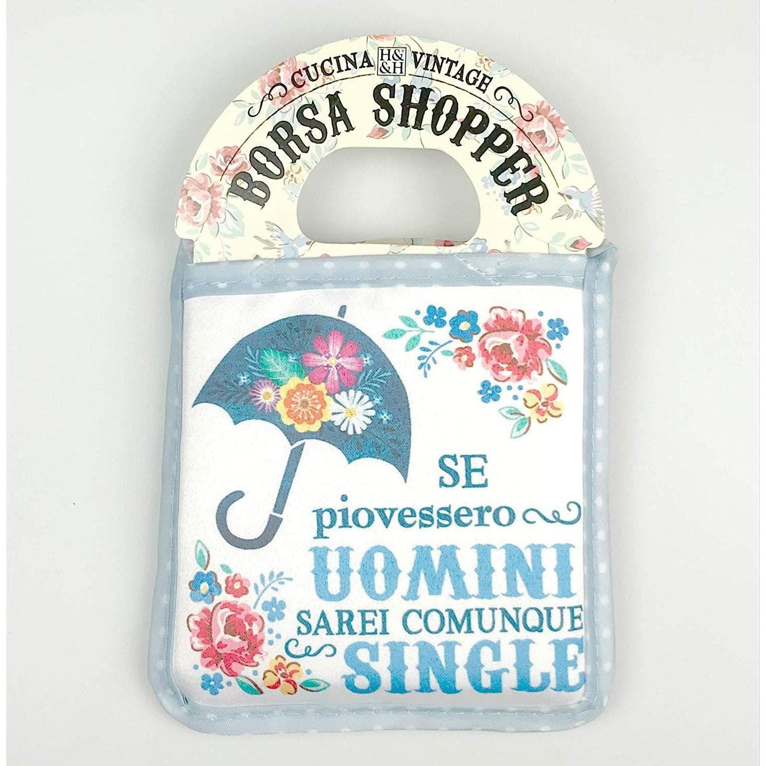 Borsa shopper con dedica motivi floreali stile vintage - Dolci pensieri gift