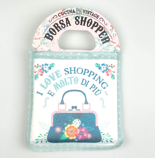 Borsa shoppers con frase SHOPPING ... riutilizzabile 100% IMPATTO ZERO - Dolci pensieri gift