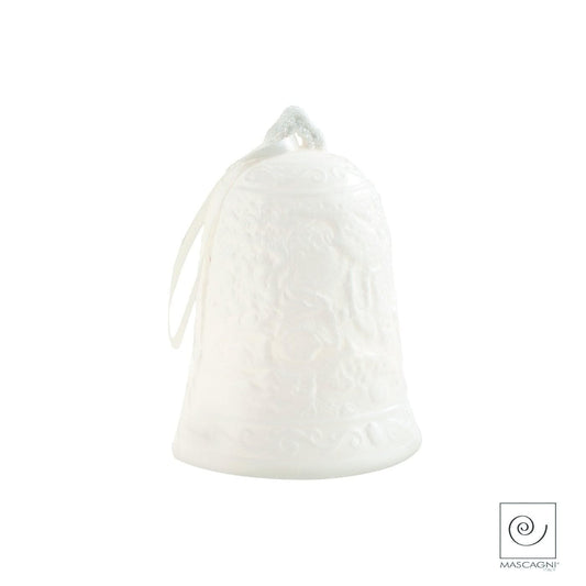 Campanella in ceramica bianca con decorazione diametro 10 cm - Dolci pensieri gift