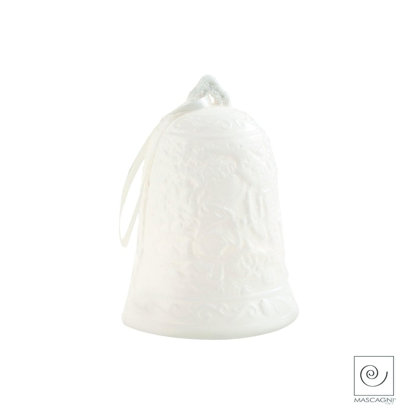Campanella in ceramica bianca con decorazione diametro 10 cm - Dolci pensieri gift