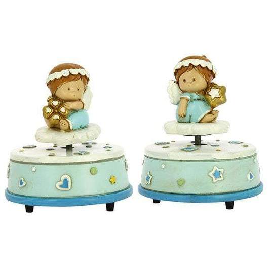CARILLON ANGIOLETTO CUORICINO CIELO ASSORTITI RESINA 10X11 - Dolci pensieri gift