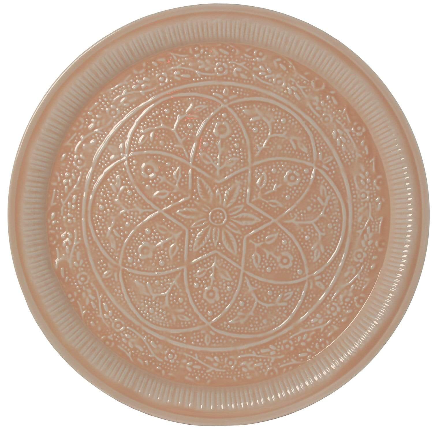 Centrotavola piatto in metallo rosa lavorato decorazione tavola 52 cm - Dolci pensieri gift