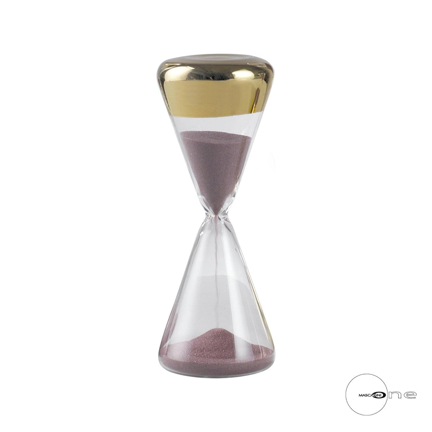 Clessidra in vetro 5 min con sabbia rosa decorazione oro - Dolci pensieri gift