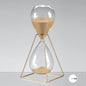 Clessidra magnetica in vetro con sabbia beige/oro supporto in metallo moderna h 28 cm - Dolcipensierigift