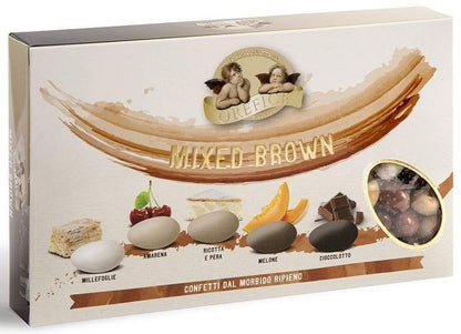Confetti con mandorla confezione 1 kg gusto MIXED BROWN per confettata QUALITA' TOP - Dolci pensieri gift