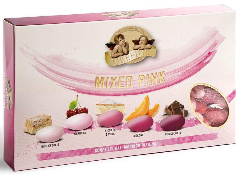 Confetti con mandorla confezione 1 kg gusto MIXED PINK ROSA per confettata QUALITA' TOP - Dolci pensieri gift