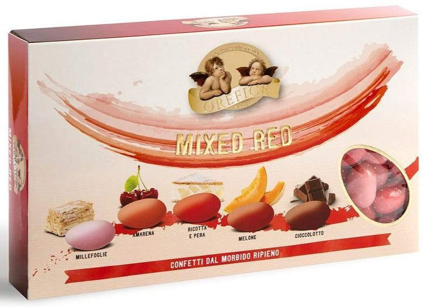 Confetti con mandorla confezione 1 kg gusto MIXED RED ROSSI per confettata QUALITA' TOP - Dolci pensieri gift