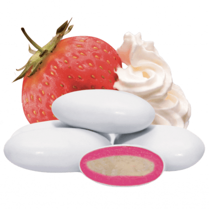 Confetti con mandorla confezione 1 kg gusto PANNA E FRAGOLA per confettata QUALITA' TOP - Dolci pensieri gift