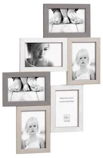 Cornice Multipla 6 Foto Formato 10x15 grigio crema bianco - Dolci pensieri gift