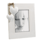 Cornice portafoto in legno sbiancato con decorazione cuori shabby chic - Dolci pensieri gift