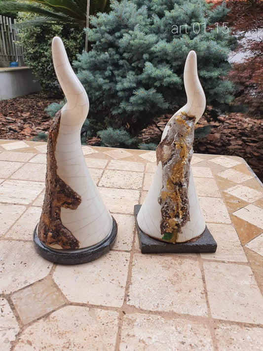Corno Napoletano Portafortuna in Ceramica Artigianale bianco decorativi - Dolci pensieri gift