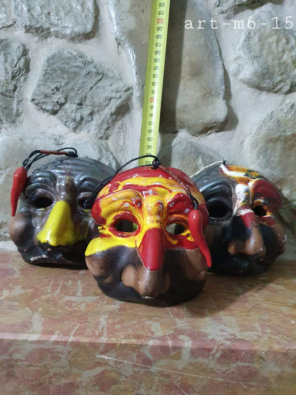 Corno Napoletano Portafortuna in Ceramica Artigianale maschere a diversa fantasia - Dolci pensieri gift