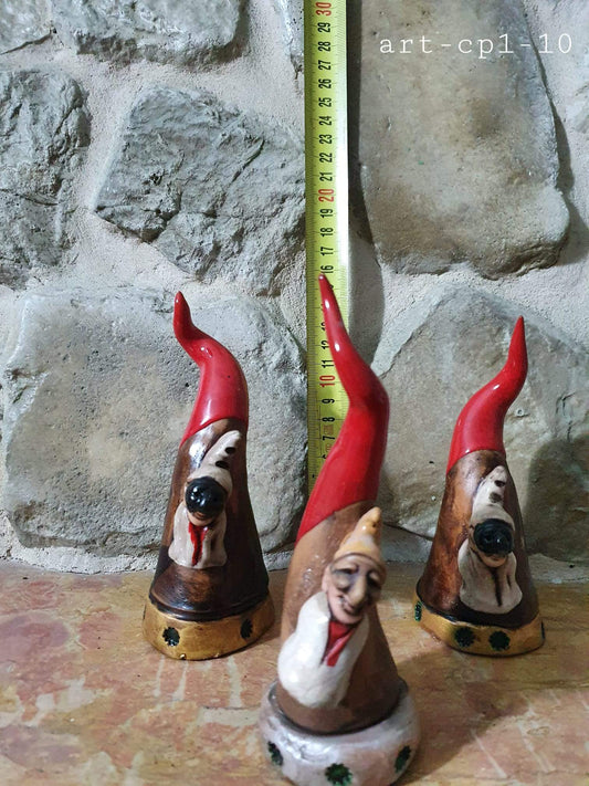 Corno Napoletano Portafortuna in Ceramica Artigianale motivo pulcinella - Dolci pensieri gift