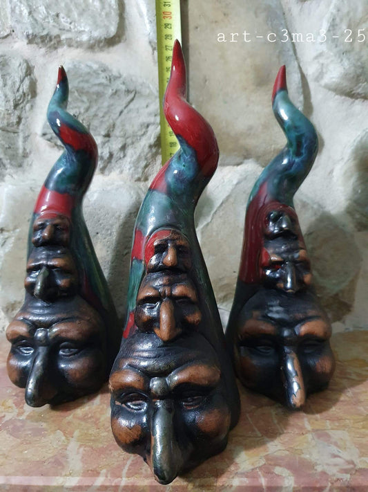 Corno Napoletano Portafortuna in Ceramica Artigianale multimaschere - Dolci pensieri gift